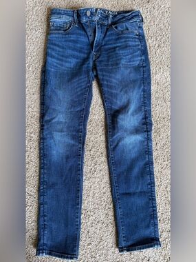 American Eagle Outfitters Men's Slim Straight Jeans - Deep Blue Wash